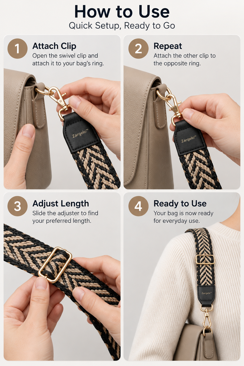 Zarqelo™ Woven Textured Replacement Bag Strap safe everyday use