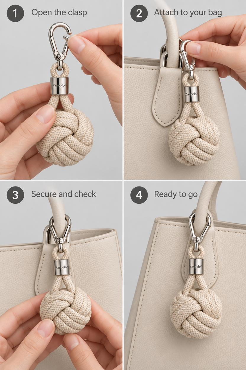 Zarqelo™ Woven Knot Bag Charm safe everyday use
