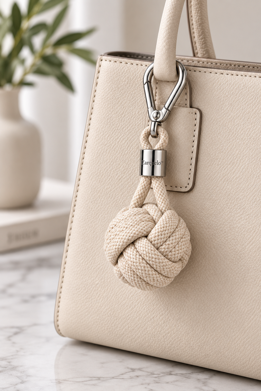 Zarqelo™ Woven Knot Bag Charm setup and care