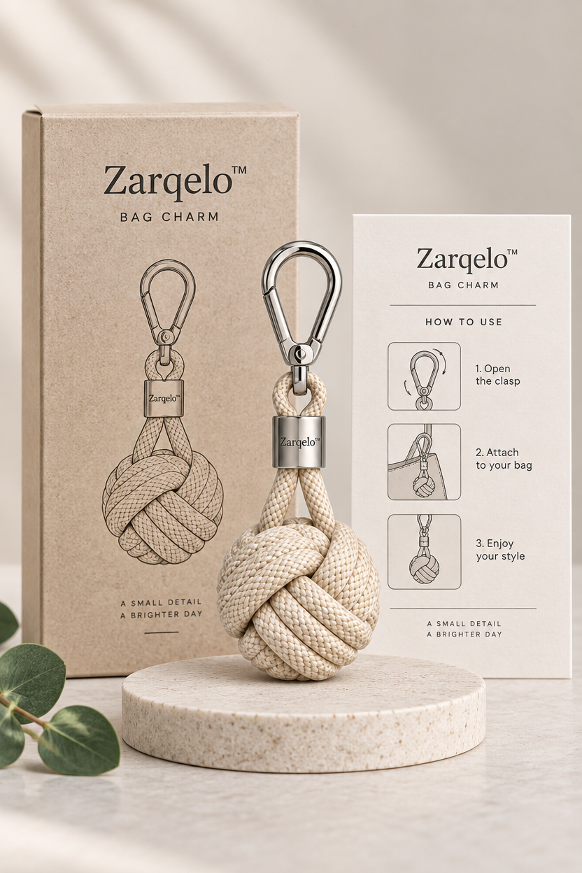 Zarqelo™ Woven Knot Bag Charm care & safety