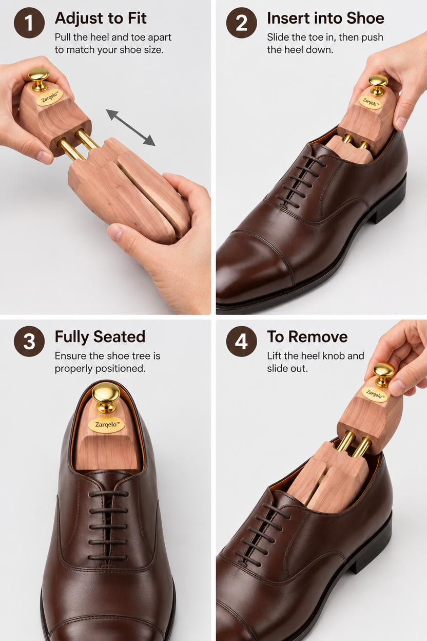 Zarqelo™ Adjustable Solid Wood Shoe Tree safe everyday use