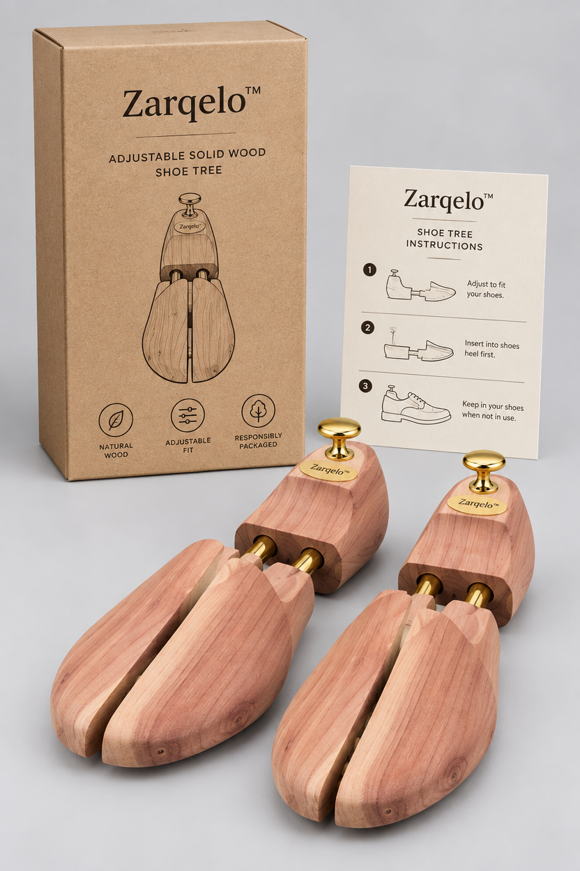 Zarqelo™ Adjustable Solid Wood Shoe Tree care & safety