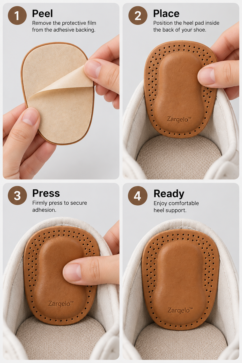 Zarqelo™ Leather Comfort Heel Pad safe everyday use