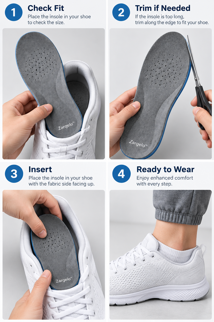 Zarqelo™ High-Resilience Cushion Insoles safe everyday use