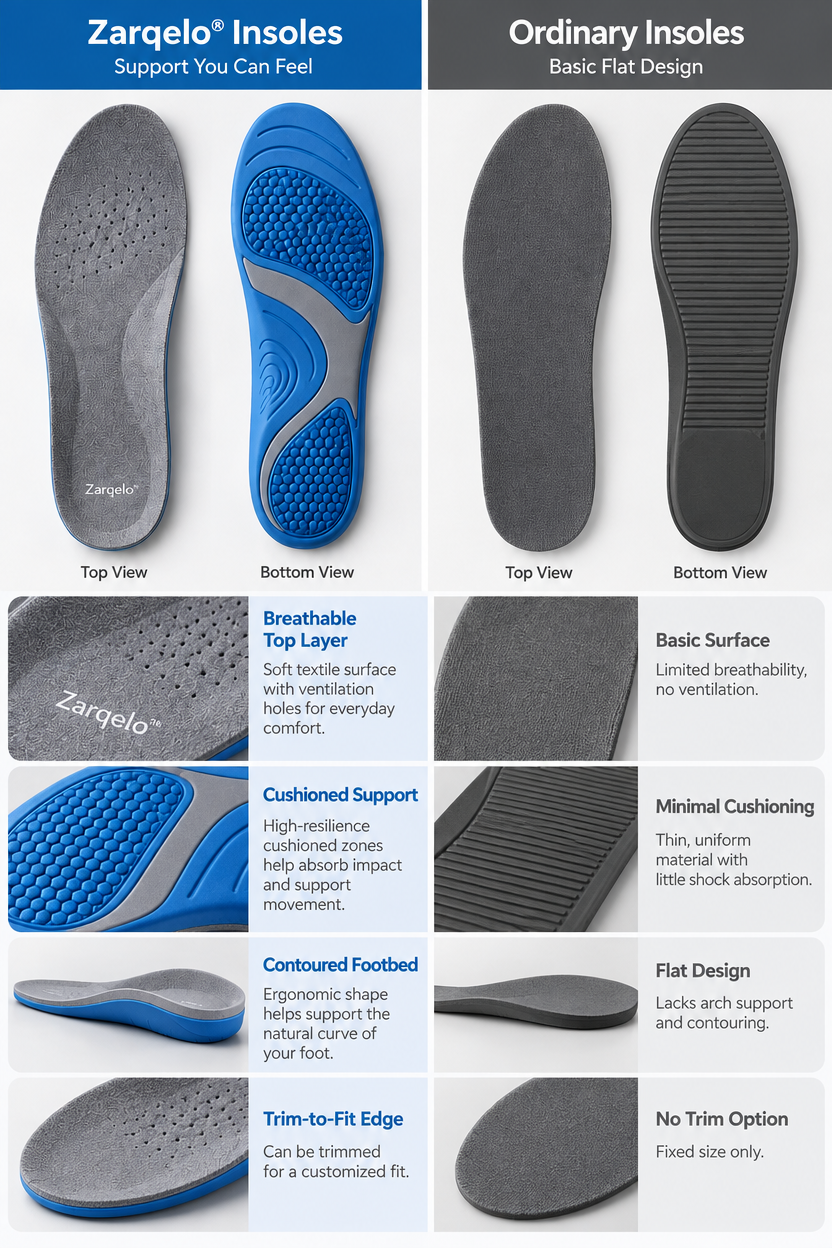 Zarqelo™ High-Resilience Cushion Insoles product details