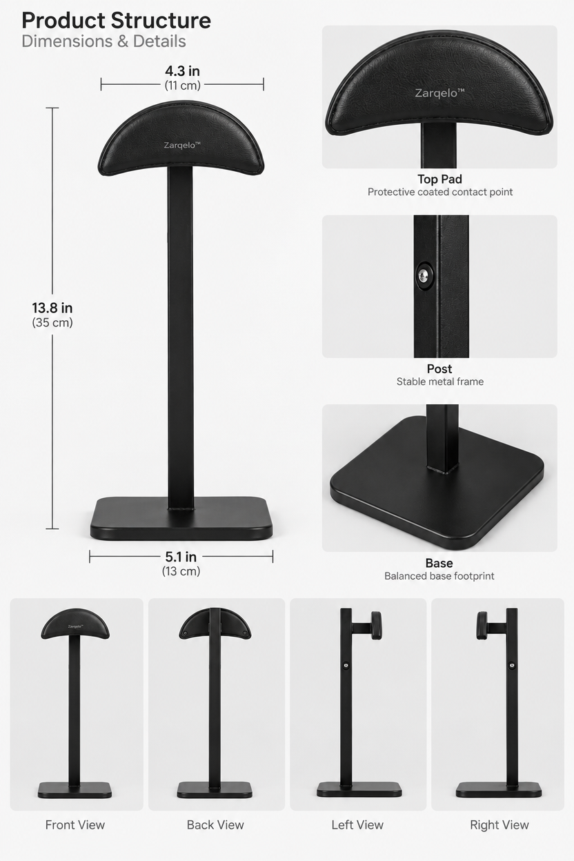 Zarqelo™ Upright Handbag Storage Stand structure and materials