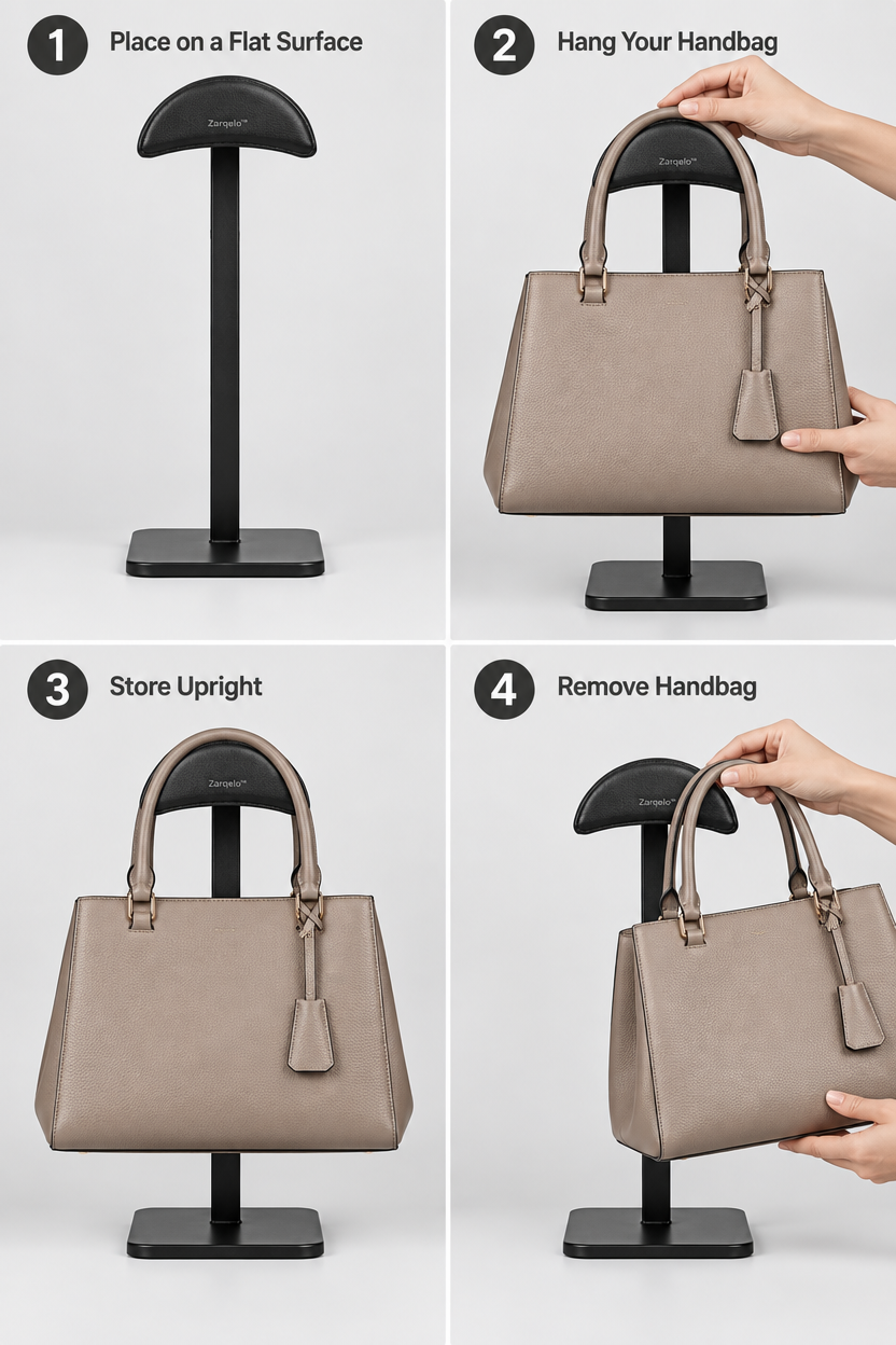 Zarqelo™ Upright Handbag Storage Stand safe everyday use