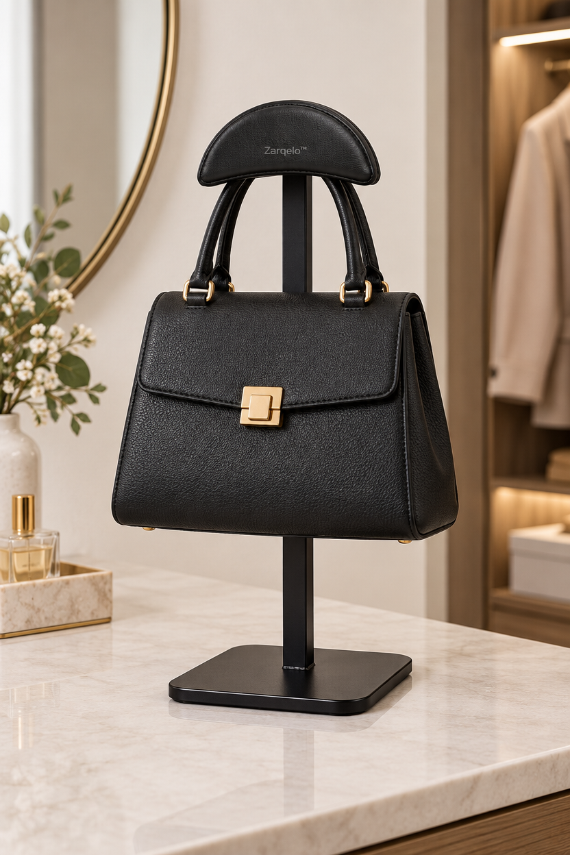 Zarqelo™ Upright Handbag Storage Stand setup and care