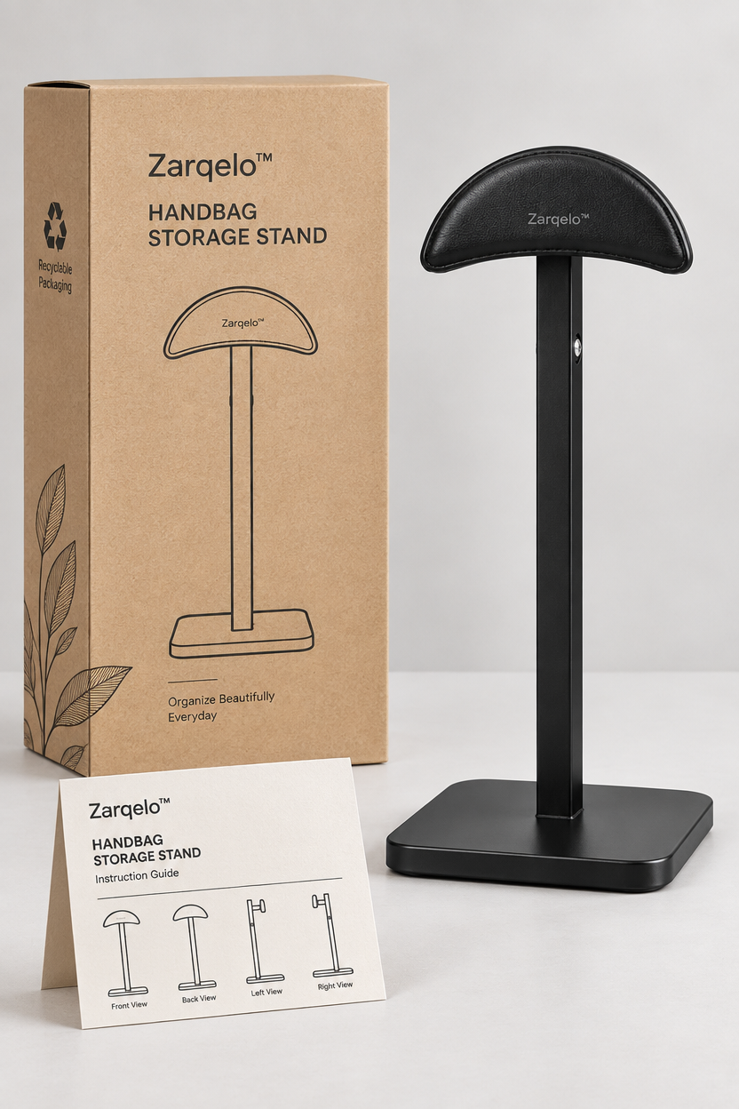 Zarqelo™ Upright Handbag Storage Stand care & safety