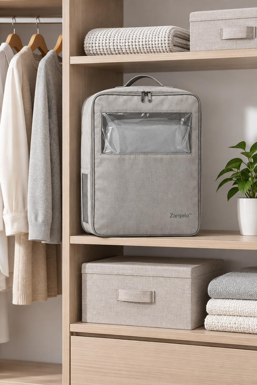 Zarqelo™ Dust-Protective Bag Storage Cover setup and care